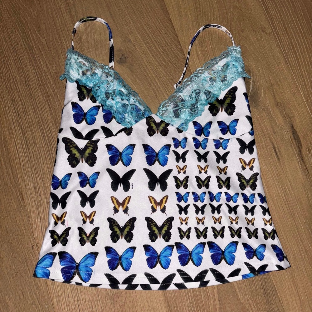 Y2K Rhinestone Butterfly Camisole